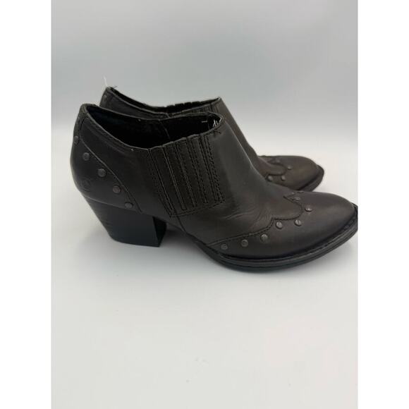 Born Womens Black Size 6‎ 1/2 Booties Western Studded - Picture 5 of 11